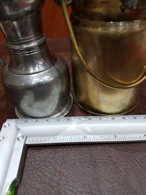 MINIATURE COPPER MILK CAN ND ROYAL HOLLAND PEWTER JUG (ONE BID FOR BOTH)