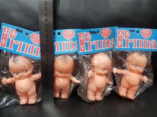 FOUR PRIMA KEWPIE DOLLS IN ORIGINAL PACKAGING (ALL FOR ONE BID)