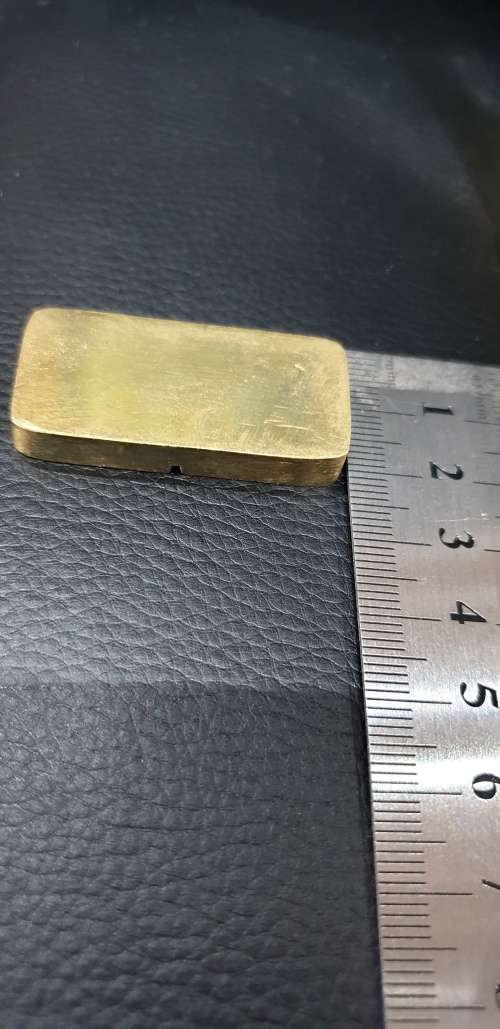 VINTAGE SOLID BRASS DOMINO'S IN BRASS/METAL BOX 27 piece(RARE FIND)