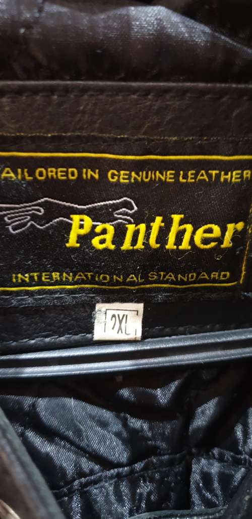 MENS 2XL PANTHER LEATHER  BIKERS JACKET