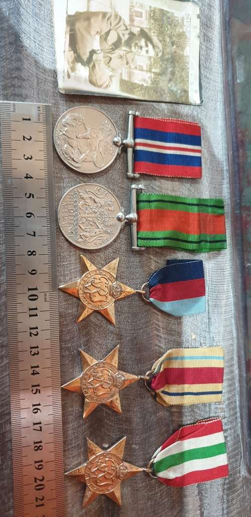 WW2 MEDALS AWARDED TO N.J.SMALL WITH HIS PHOTO