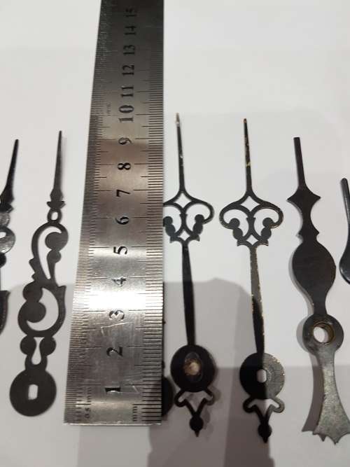 JOB LOT OF 14  METAL VINTAGE CLOCK HANDS