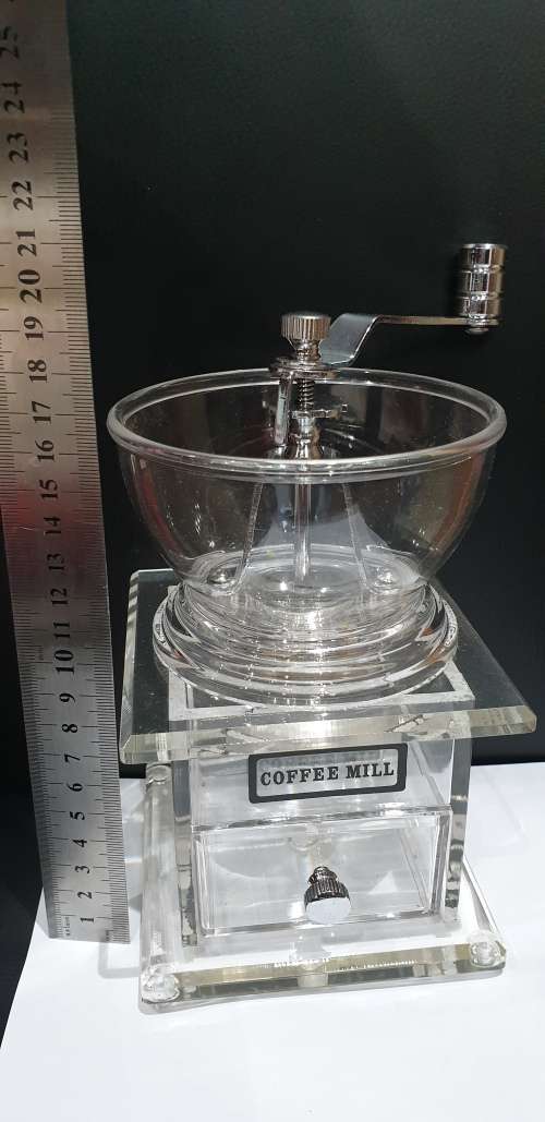 ACRYLIC COFFEE MILL (working order)