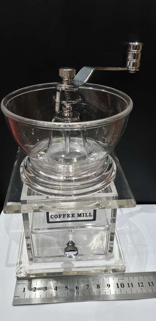 ACRYLIC COFFEE MILL (working order)