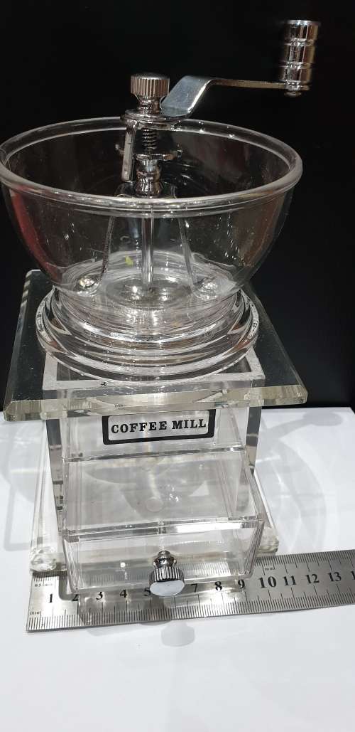 ACRYLIC COFFEE MILL (working order)