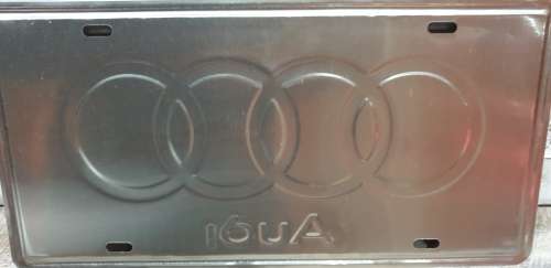 VINTAGE STYLE PRESSED METAL AUDI NUMBER PLATE SIGN