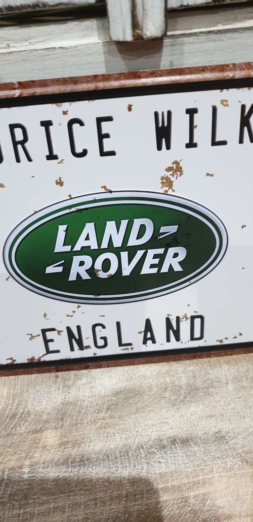 VINTAGE STYLE PRESSED METAL LAND ROVER  NUMBER PLATE SIGN