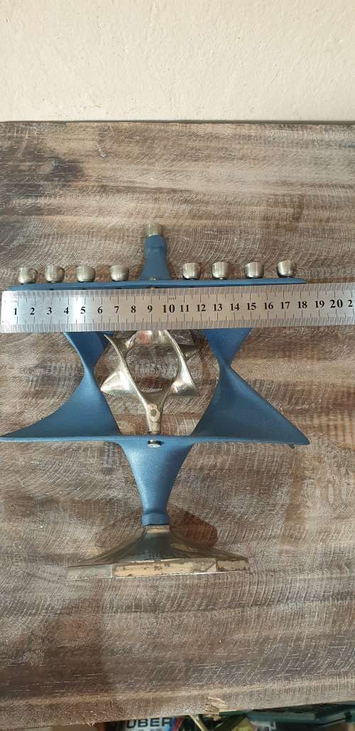VINTAGE SOLID METAL MINORA HANUKKAH SPINNING STAR OF DAVID