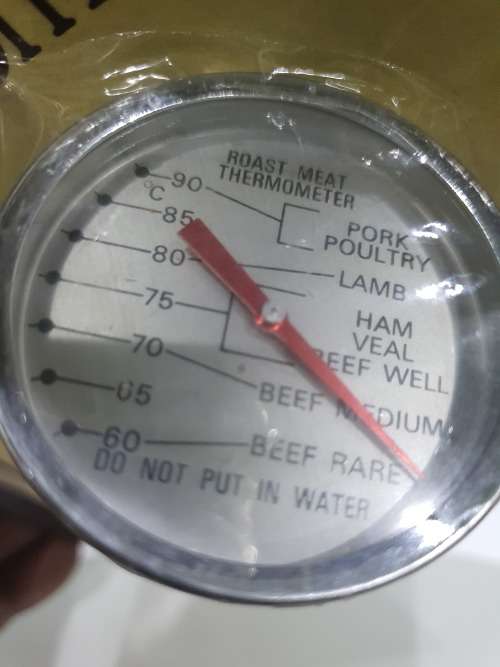 VINTAGE BRANNAN MEAT THERMOMETER IN ITS ORIGINAL PACKAGING..STAINLESS STEEL