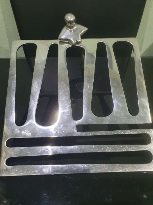 CAROL BOYES STYLE PEWTER RECIPE STAND