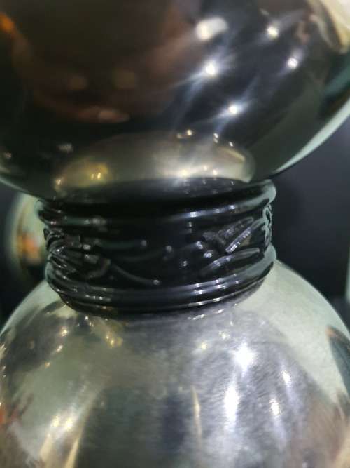 THREE STUNNING DESIGNER CANDLE HOLDERS WITH SOLID CAST IRON STAND