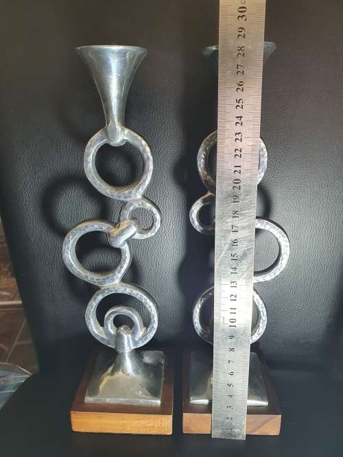 PAIR STUNNING DESIGNER CANDLE HOLDERS..CARROLL BOYES STYLE..ONE BID