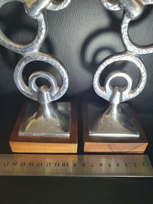PAIR STUNNING DESIGNER CANDLE HOLDERS..CARROLL BOYES STYLE..ONE BID