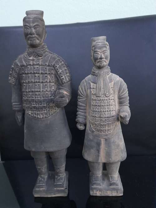 PAIR TERRACOTTA CHINESE WARRIORS