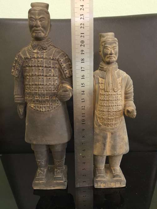 PAIR TERRACOTTA CHINESE WARRIORS
