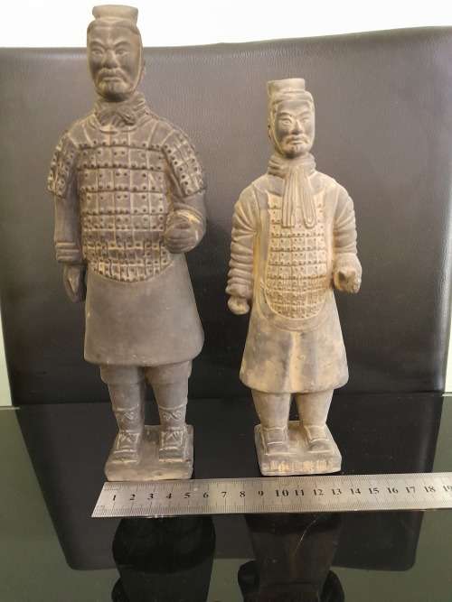 PAIR TERRACOTTA CHINESE WARRIORS