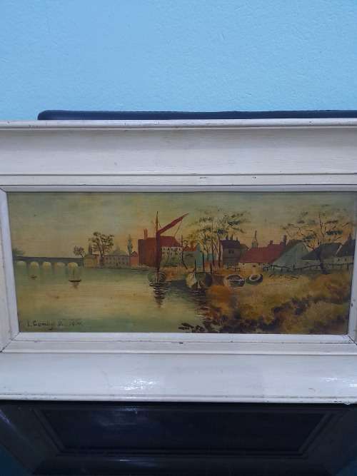BEAUTIFUL OIL ON CANVAS WITH BACK BOARD....1914 SIGNED