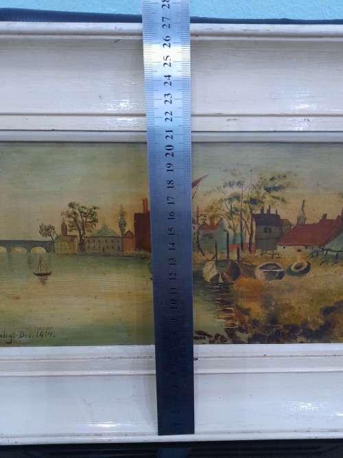 BEAUTIFUL OIL ON CANVAS WITH BACK BOARD....1914 SIGNED