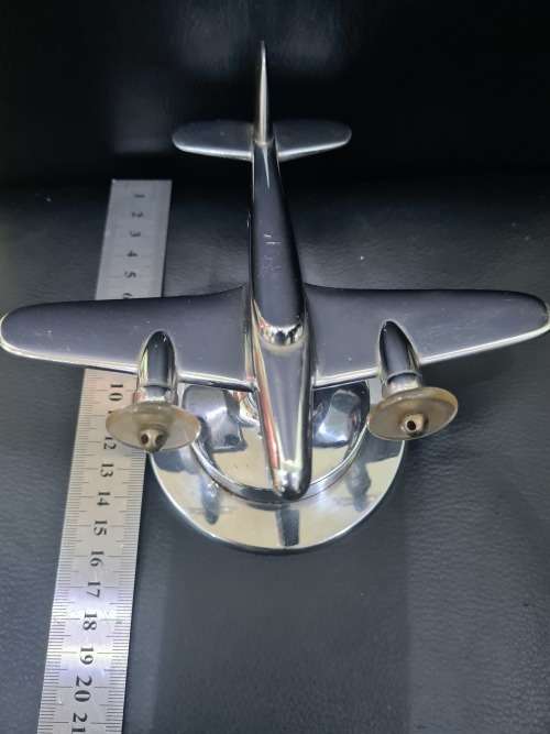 STUNNING SOLID METAL AIRPLANE ON SWIVEL STAND