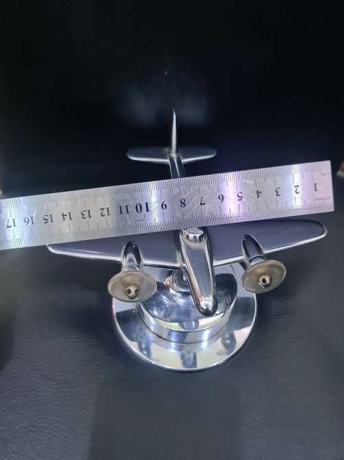 STUNNING SOLID METAL AIRPLANE ON SWIVEL STAND