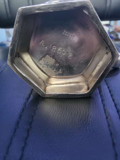 SILVER PLATED COMMEMORATIVE MINING MUG OF WITWATERS RAND (HAS MARKINGS)