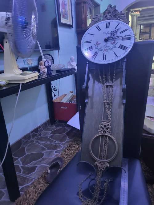 VINTAGE COMTOICE OXFACE A NEDOR CLOCK (DESIGN & CHAINS SOLID BRASS)