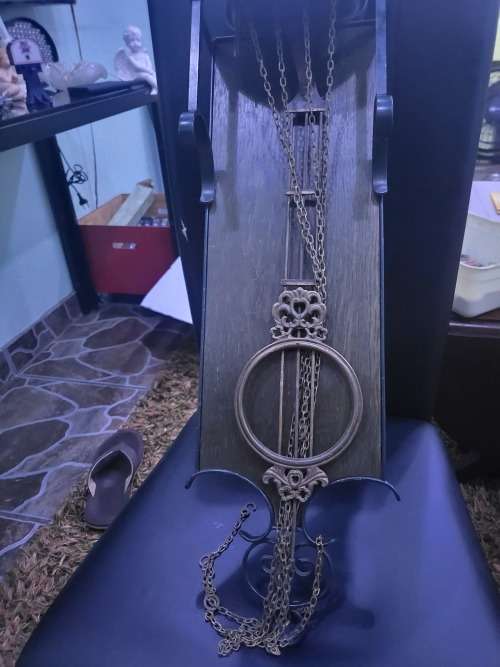 VINTAGE COMTOICE OXFACE A NEDOR CLOCK (DESIGN & CHAINS SOLID BRASS)