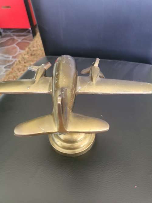 VINTAGE 1940`S BRONZE PROPELLER PLANE