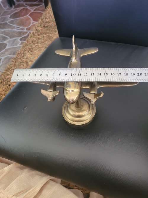 VINTAGE 1940`S BRONZE PROPELLER PLANE