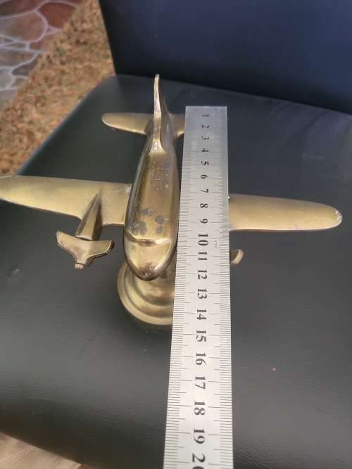 VINTAGE 1940`S BRONZE PROPELLER PLANE
