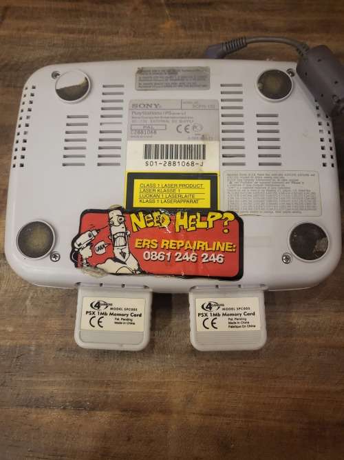 PLAYSTATION 1 WITH POWER SUPPLIES AND 2 X CONTROLLERS (WORKING)