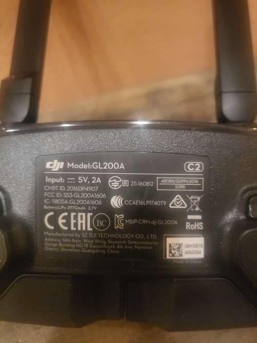 DRONE MAVIC PRO REMOTE DJ1 (NOT TESTED - DECEASED ESTATE)