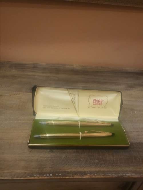 VINTAGE SET CROSS BALLPOINT & MECHANICAL PENCIL 12 KT GOLD FILLED SINCE 1846 - MADE IN IRELAND