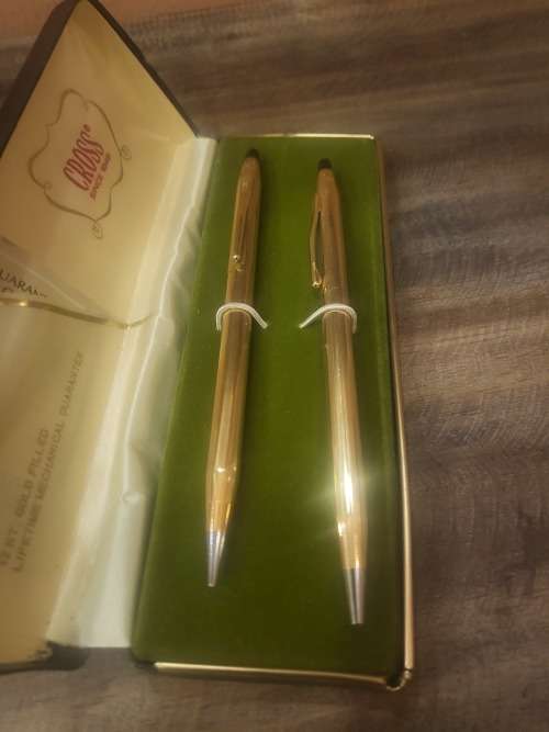 VINTAGE SET CROSS BALLPOINT & MECHANICAL PENCIL 12 KT GOLD FILLED SINCE 1846 - MADE IN IRELAND