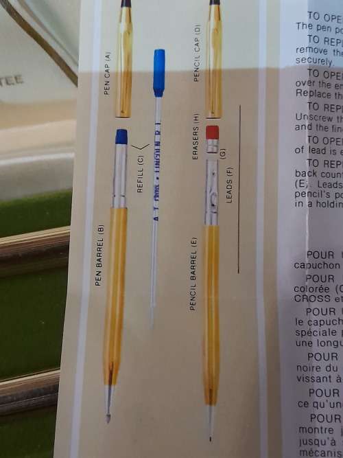 VINTAGE SET CROSS BALLPOINT & MECHANICAL PENCIL 12 KT GOLD FILLED SINCE 1846 - MADE IN IRELAND