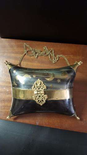 VINTAGE BRASS DETAILED HANDBAG