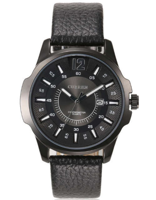 CURREN 8123 (ALL BLACK) Chronometer Quartz Men's Date Watch