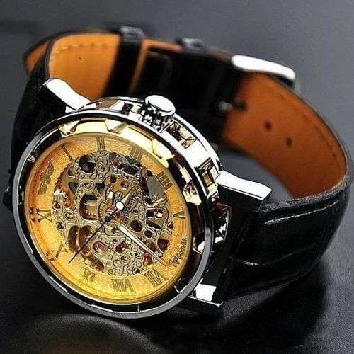 FORSINING WINNER 614 Skeleton Mechanical Watch. Silver/Gold Face