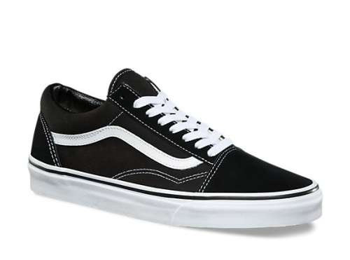 Vans Old Skool Canvas & Suede Skate Shoes/Sneakers (Black)