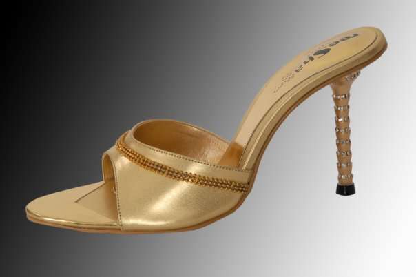 Gold swarovski crystal sandal