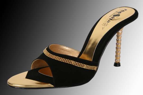 Stunning black swarovski sandal..size 6
