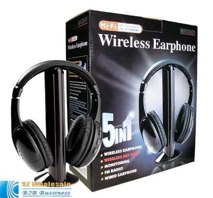 5 IN 1 Wireless Headphone w/ FM radio