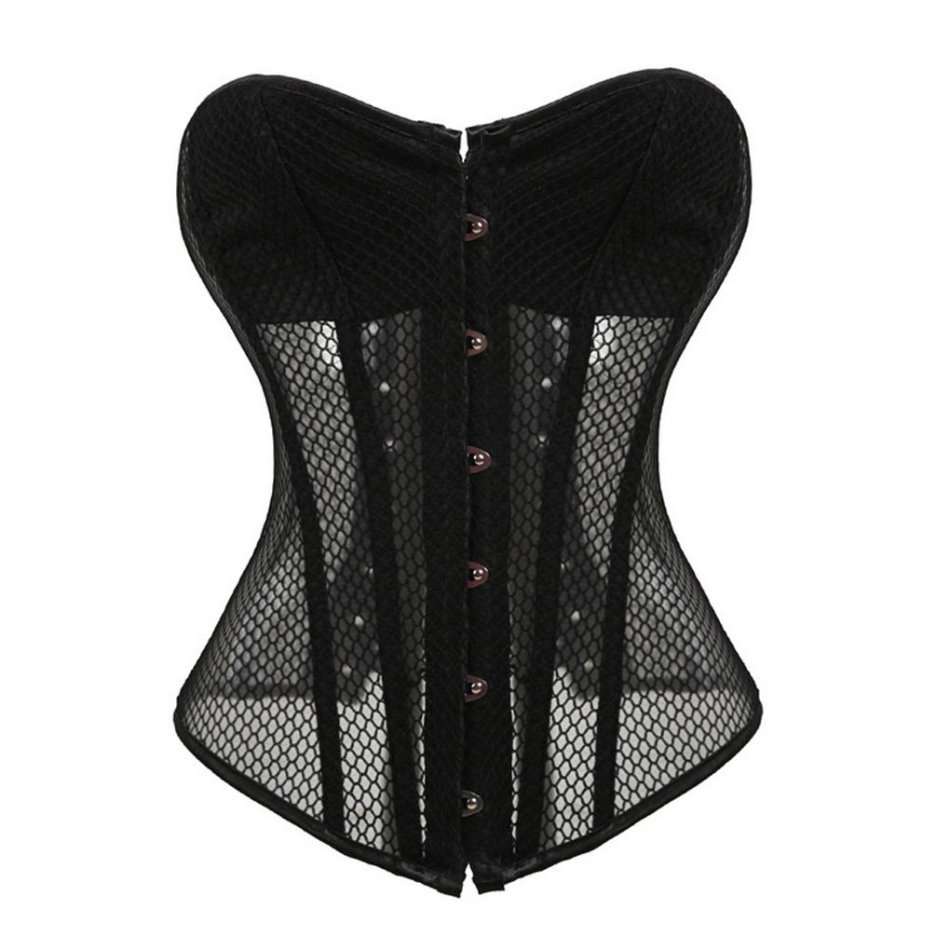 SEXY FISHNET CORSET - Size: S-M-L-XL
