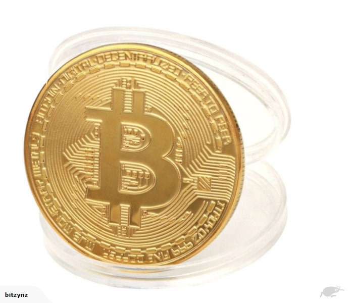 BITCOIN - BTC 1 OZ 24K FINE GOLD PLATED BTC BITCOIN COMMEMORATIVE COIN