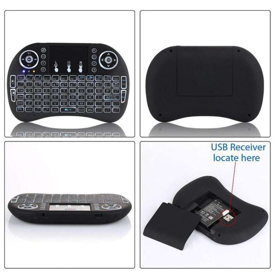 Backlit Mini Wireless Keyboard with Touchpad for TV BOX, PC, LAPTOP