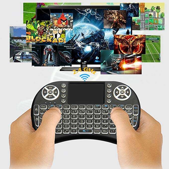 Backlit Mini Wireless Keyboard with Touchpad for TV BOX, PC, LAPTOP