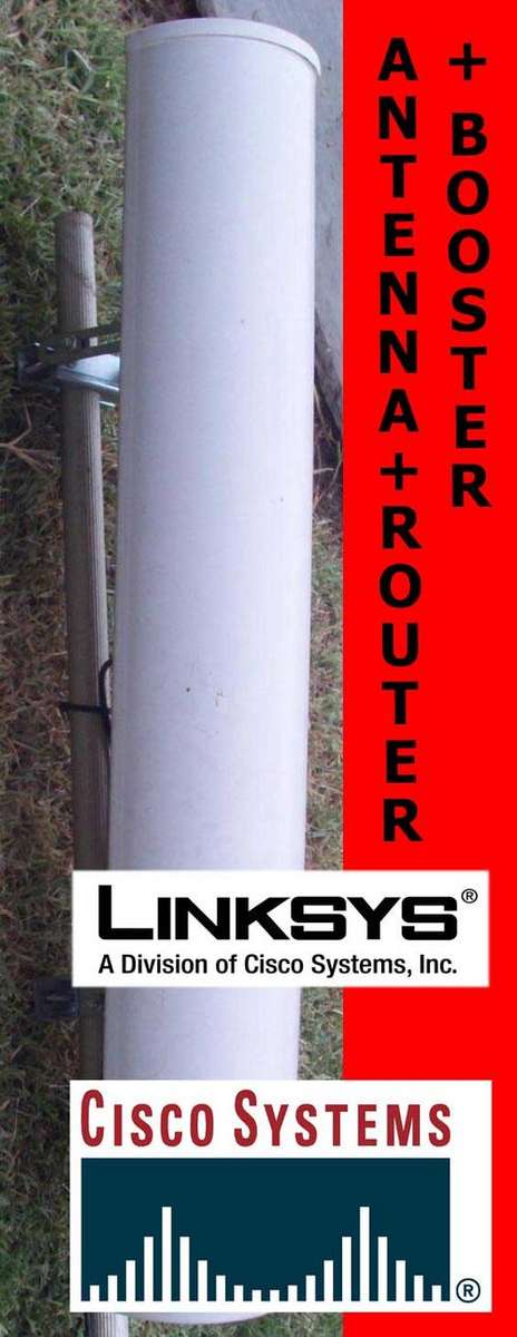 Top! Cisco Aironet 14 dBi 2.4 GHz 90 degree Sector Antenna +Linksys Router WRT54G + Wifi Booster 1W