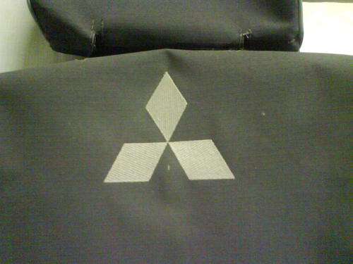 11 Piece Canvas Seat Covers for Mitsubishi TRITON (Charcoal with grey piping)