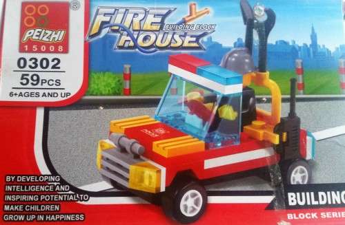59 Piece Lego Compatible Fire House Building Set.