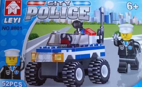 52 Piece 3 in 1  Lego Compatible CITY POLICE Building Set.